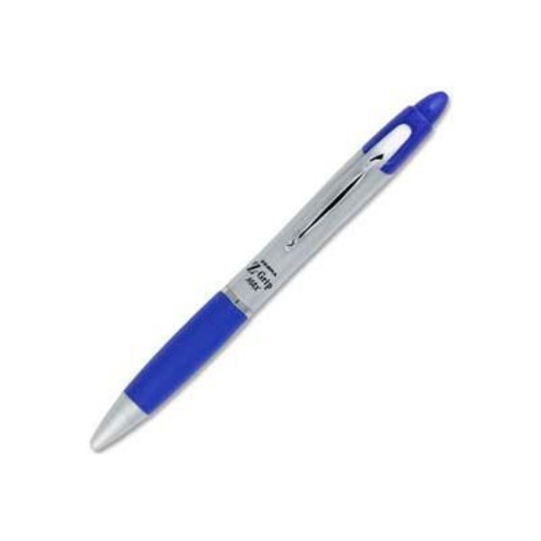 Zebra Pen Zebra Z-Grip Max Retractable Pen, 1.0mm, Silver Barrel, Blue Ink, Dozen 22420